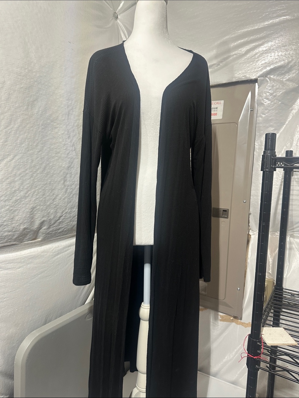 See You Monday Black Ribbed Top
